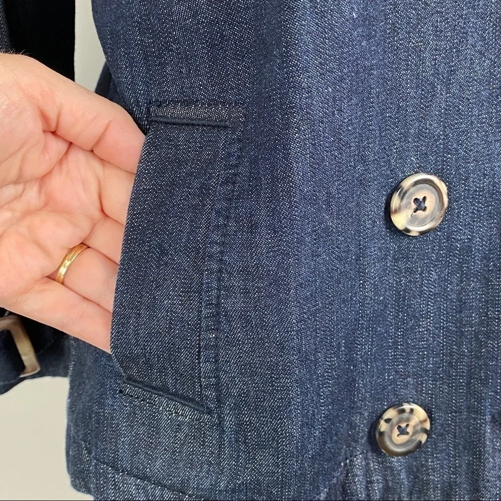 Old Navy‎ Double Breasted Double Collar Buckle Jean Jacket Women's S Blue Denim